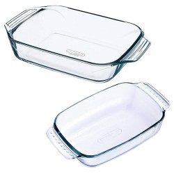 2x Glazen ovenschalen 0,7 en 3,8 liter - Ovenschalen