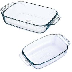 2x Glazen ovenschalen 0,7 en 1,4 liter - Ovenschalen